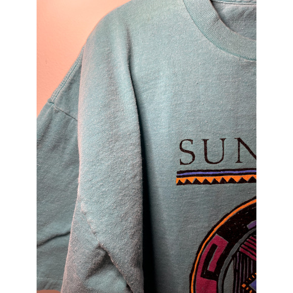 Teal Single-Stitch SUNDANCE Vintage Tee Size Large - Picture 5 of 13